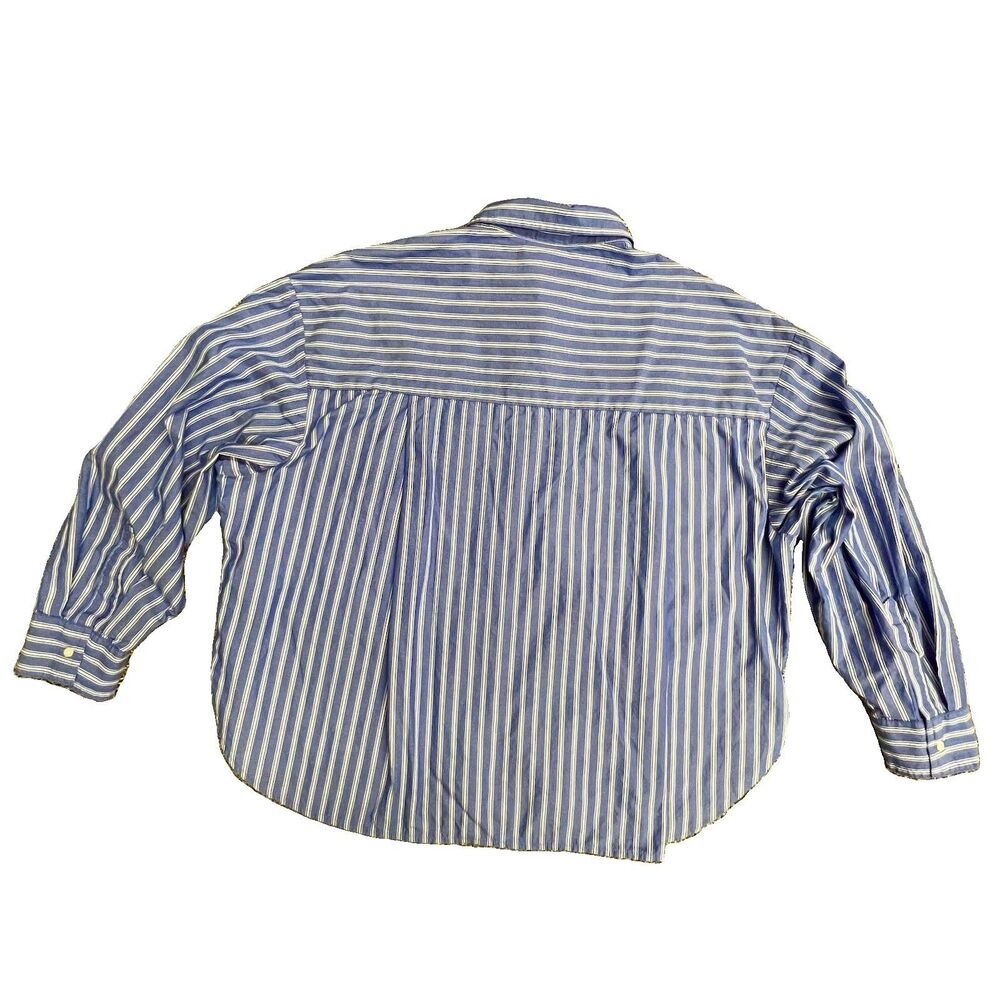 GAP Blue & White Striped Long Sleeve Button Up LG Cotton Classic Preppy Capsule - Picture 2 of 5